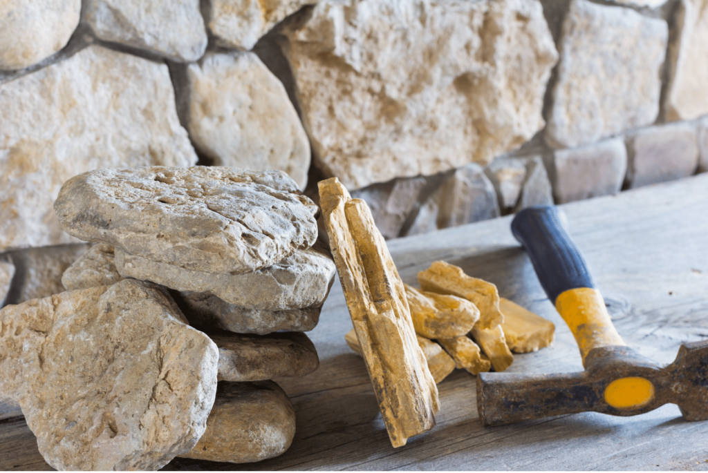 Brick Accent Walls - pile of flagstone